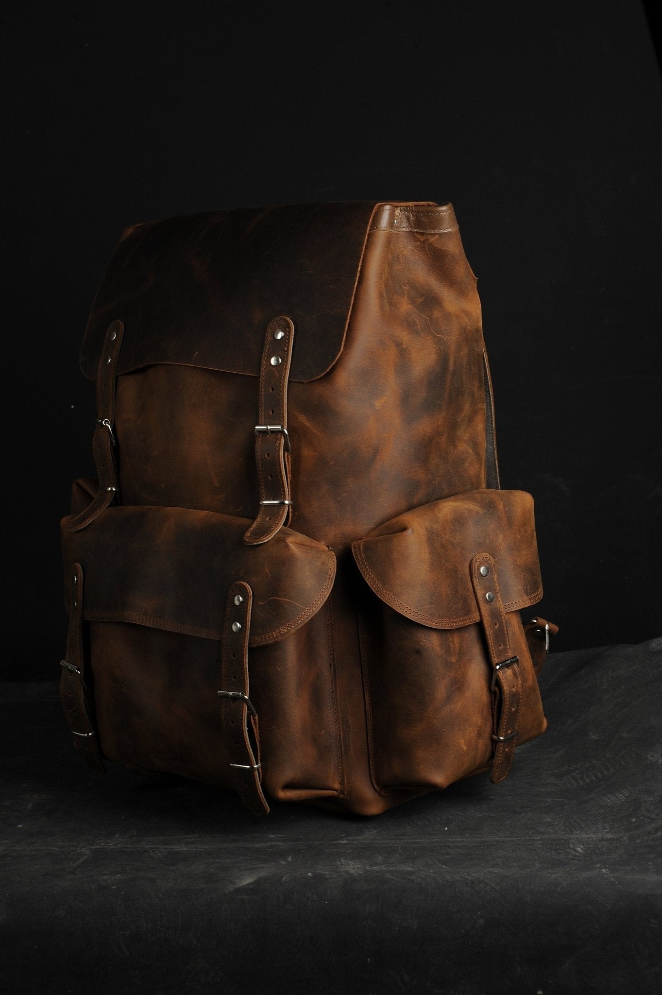 Handmade Daypack Leather Backpack Travel Backpack