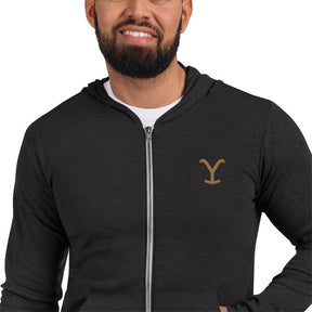 Yellowstone Logo Embroidered Zip Hoodie