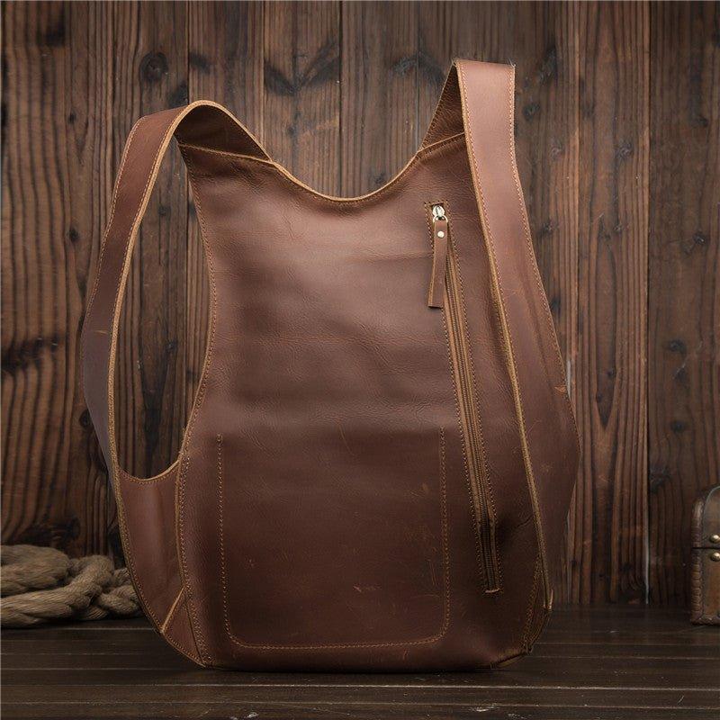 Vintage Anti Theft Leather Backpack Small