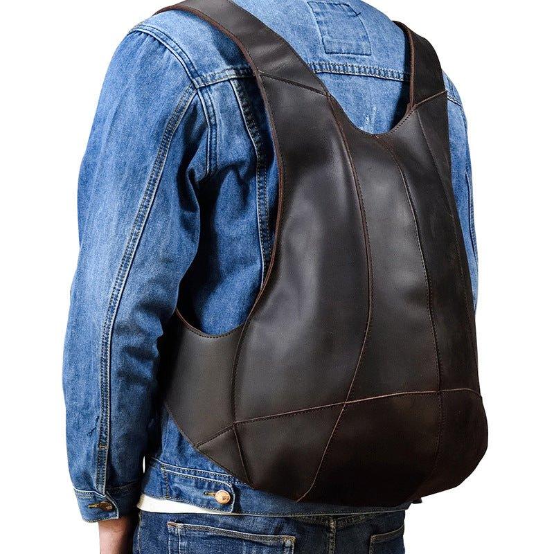 Vintage Anti Theft Leather Backpack Small