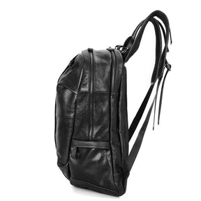 Black Goat Leather Backpack Mens