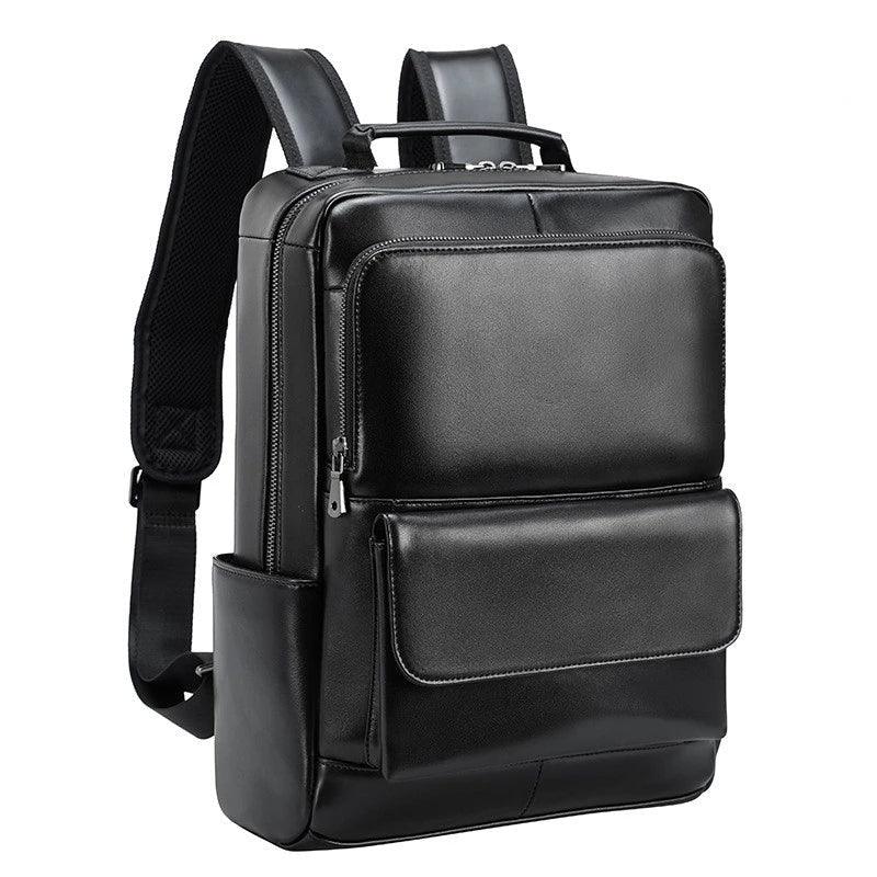 Woosir Black Leather 14 inch Laptop Backpacks