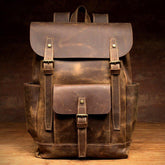 Woosir Brown Leather Backpack with Laptop Sleeve