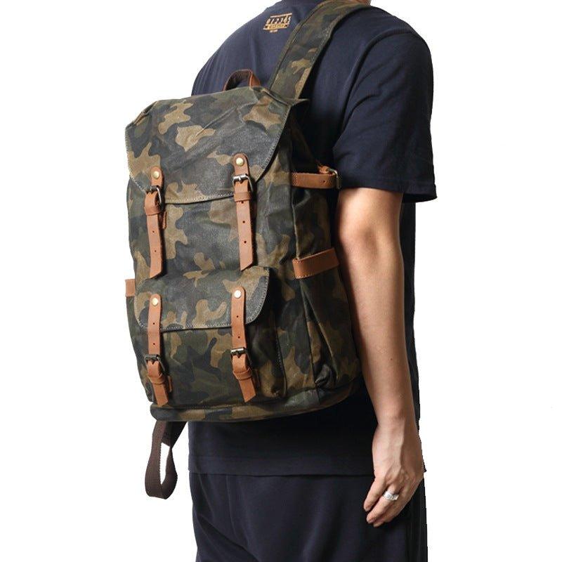 Camo Vintage Canvas Backpacks for School