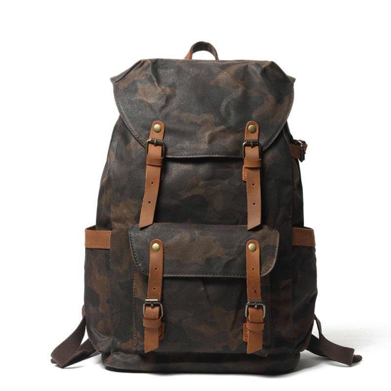 Camo Vintage Canvas Backpacks for School