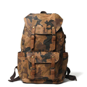 Camo Vintage Canvas Backpacks for School