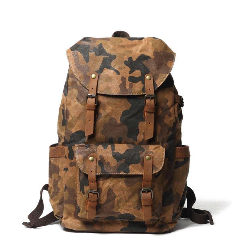 Camo Vintage Canvas Backpacks for School