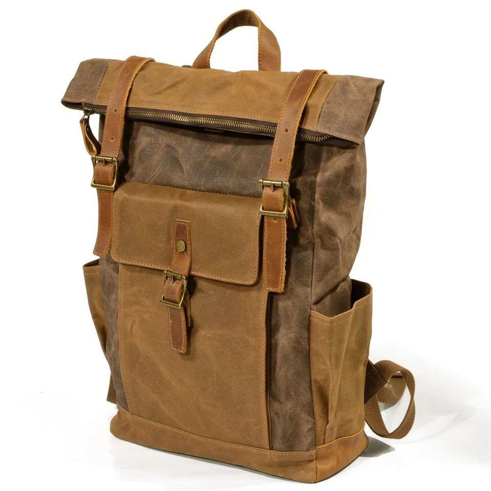 Vintage Canvas Backpack Rucksack Mens