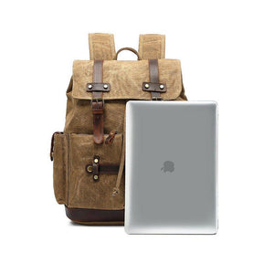 Vintage Canvas Backpack with Laptop Sleeve