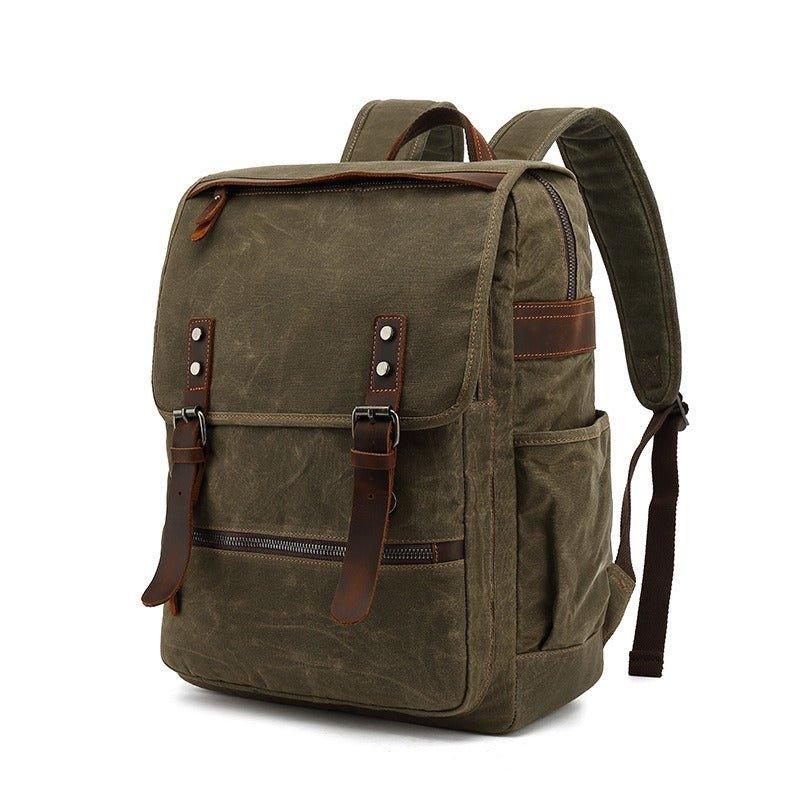 Waxed Canvas Vintage Backpack Laptop for School