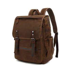 Waxed Canvas Vintage Backpack Laptop for School