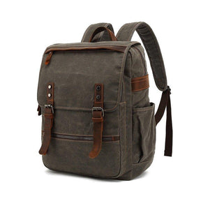 Waxed Canvas Vintage Backpack Laptop for School