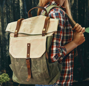 Vintage Backpack Roll Top with Laptop Sleeve