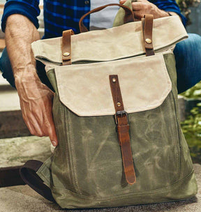 Vintage Backpack Roll Top with Laptop Sleeve