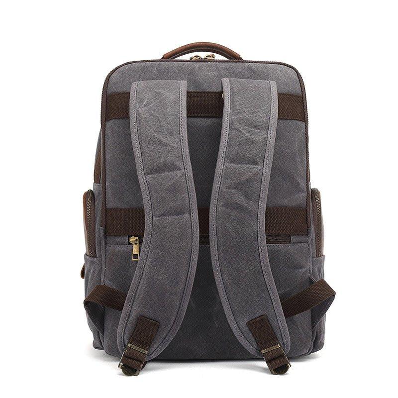 Waxed Canvas Vintage Backpack with Trolley Sleeve