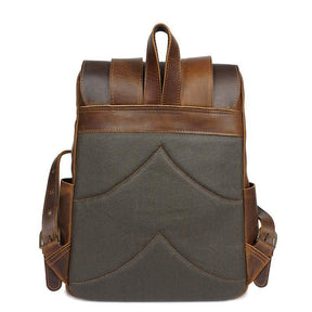 Mens Vintage Leather Backpack for Work