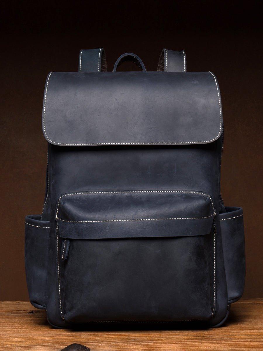 Mens Vintage Leather Backpack for Work