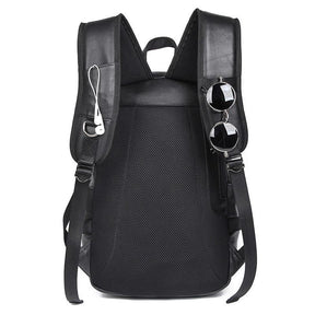 Mens Leather Backpacks for School with USB Port 15.6 Inches