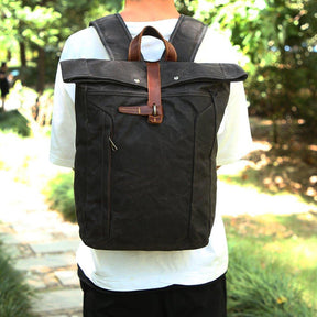 Mens Vintage Roll Top Backpack Laptop