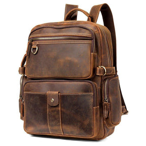 Brown Vintage Leather Backpack Laptop for Men