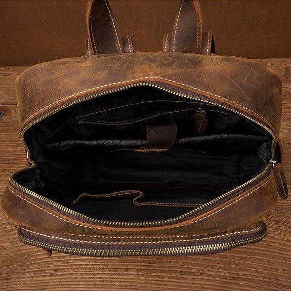 Brown Vintage Leather Backpack Laptop for Men