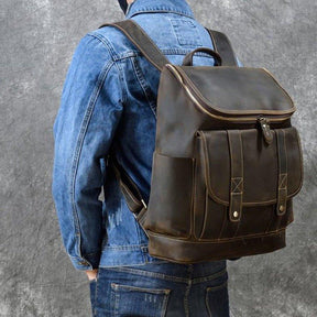 Vintage Leather Backpack for 16 Inch Laptop