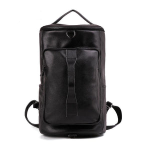 Mens Leather Cylindrical Backpack Large