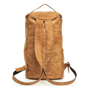 Mens Leather Cylindrical Backpack Large