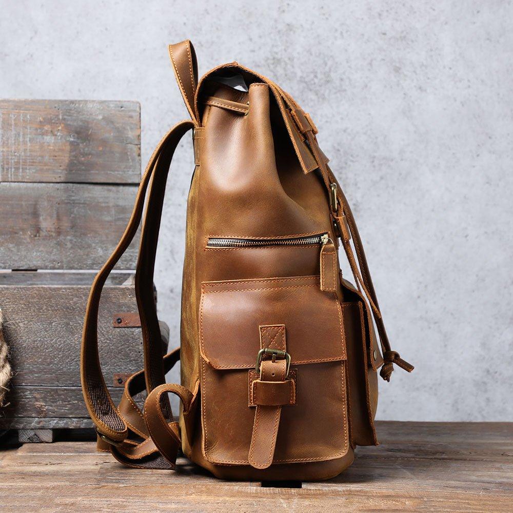 Woosir Laptop Leather Rucksack for Men