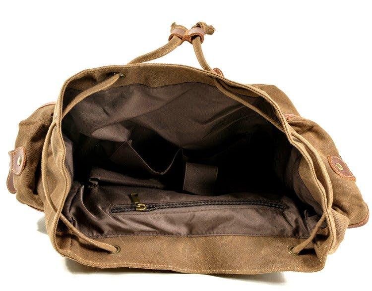 Large Waxed Canvas Vintage Backpack Mens