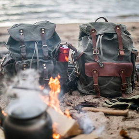 Large Waxed Canvas Vintage Backpack Mens