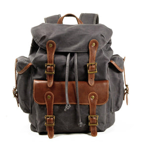 Large Waxed Canvas Vintage Backpack Mens