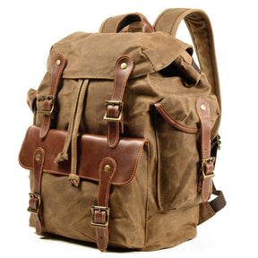 Large Waxed Canvas Vintage Backpack Mens