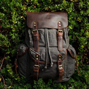 Large Leather and Canvas Backpack Rucksack