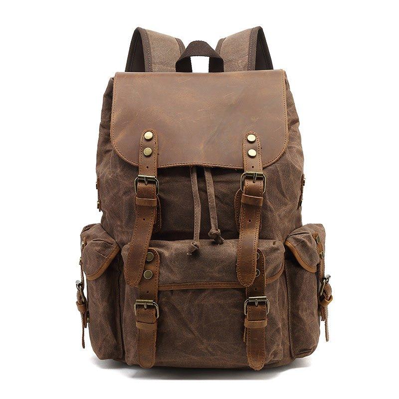 Large Leather and Canvas Backpack Rucksack