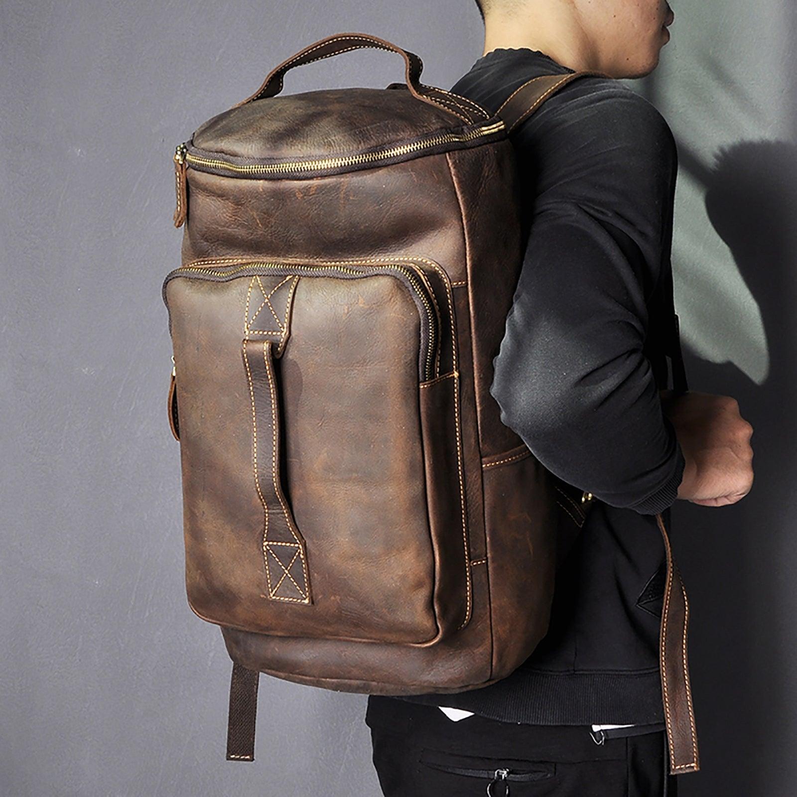 Large Leather Backpack Laptop