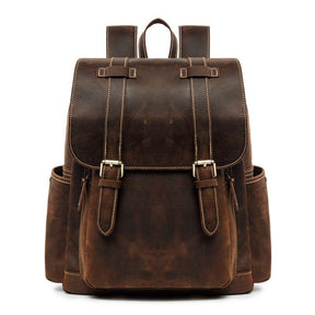 Mens Leather Backpack with Front Pocket