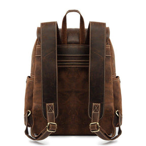 Mens Leather Backpack with Front Pocket