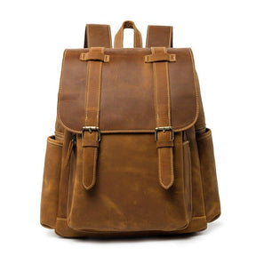 Mens Leather Backpack with Front Pocket