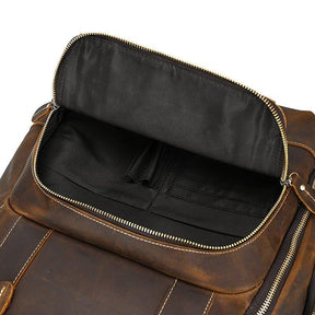 Large Vintage Mens Leather Backpack for Travel