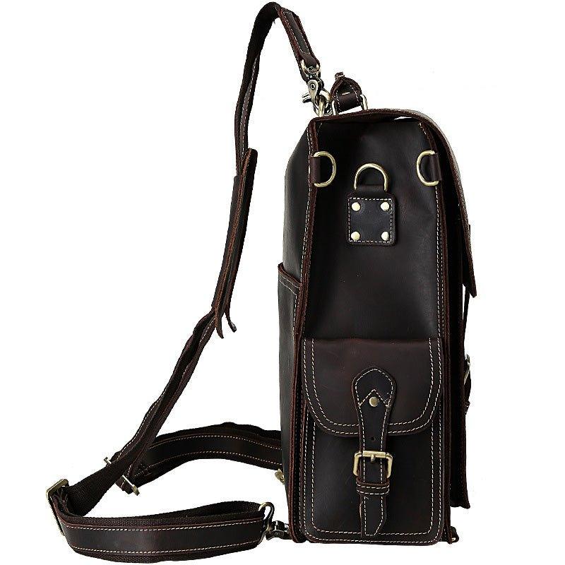 Woosir Leather Flap Backpack for Men