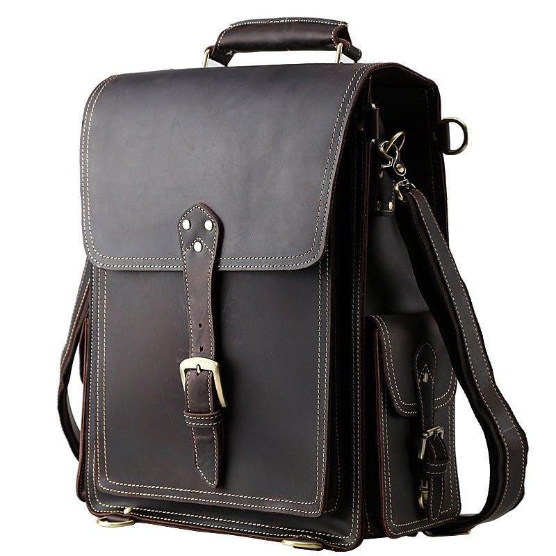 Woosir Leather Flap Backpack for Men