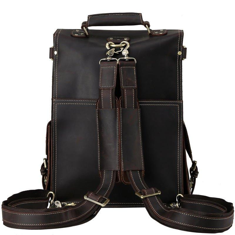 Woosir Leather Flap Backpack for Men