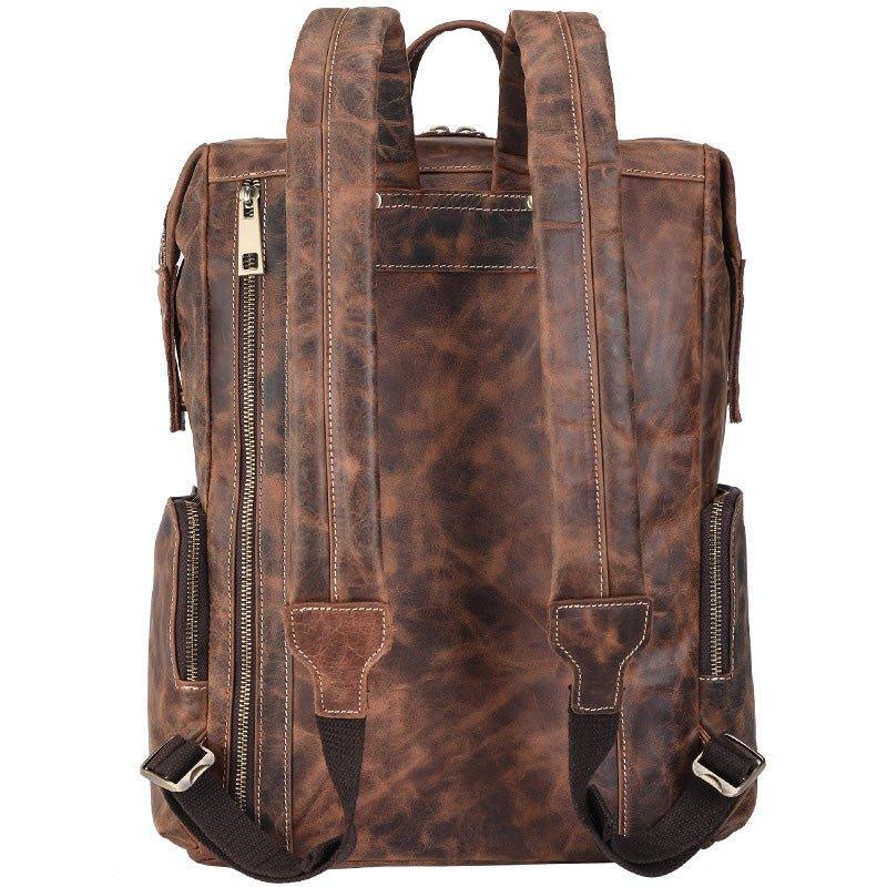 Woosir Leather Rucksack Men Dark Brown