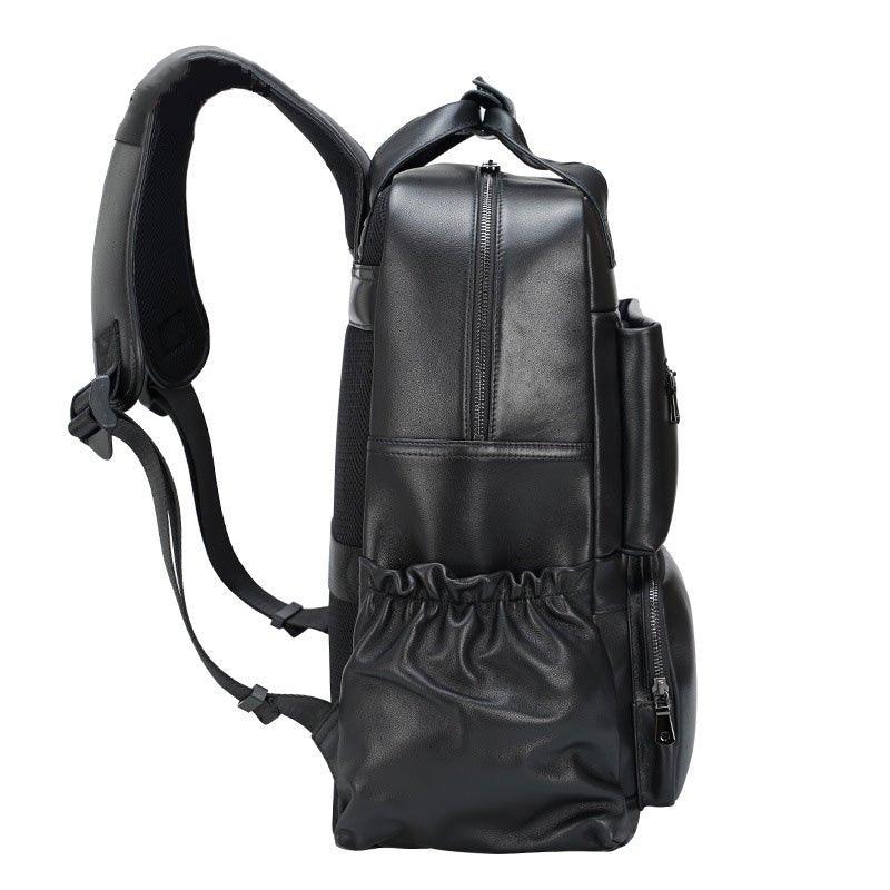 Woosir Men Black Leather Backpack