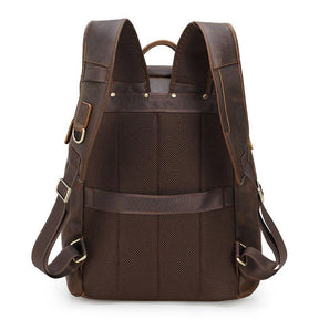 Woosir Men Leather Backpack 15 inch Laptop Business