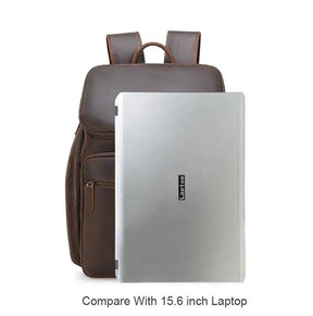 Woosir Men Leather Backpack 15 inch Laptop Business