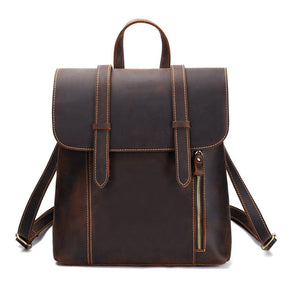 Mens Leather Backpack for College