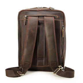 Convertible Leather Backpack Briefcase for 15.6" Laptop