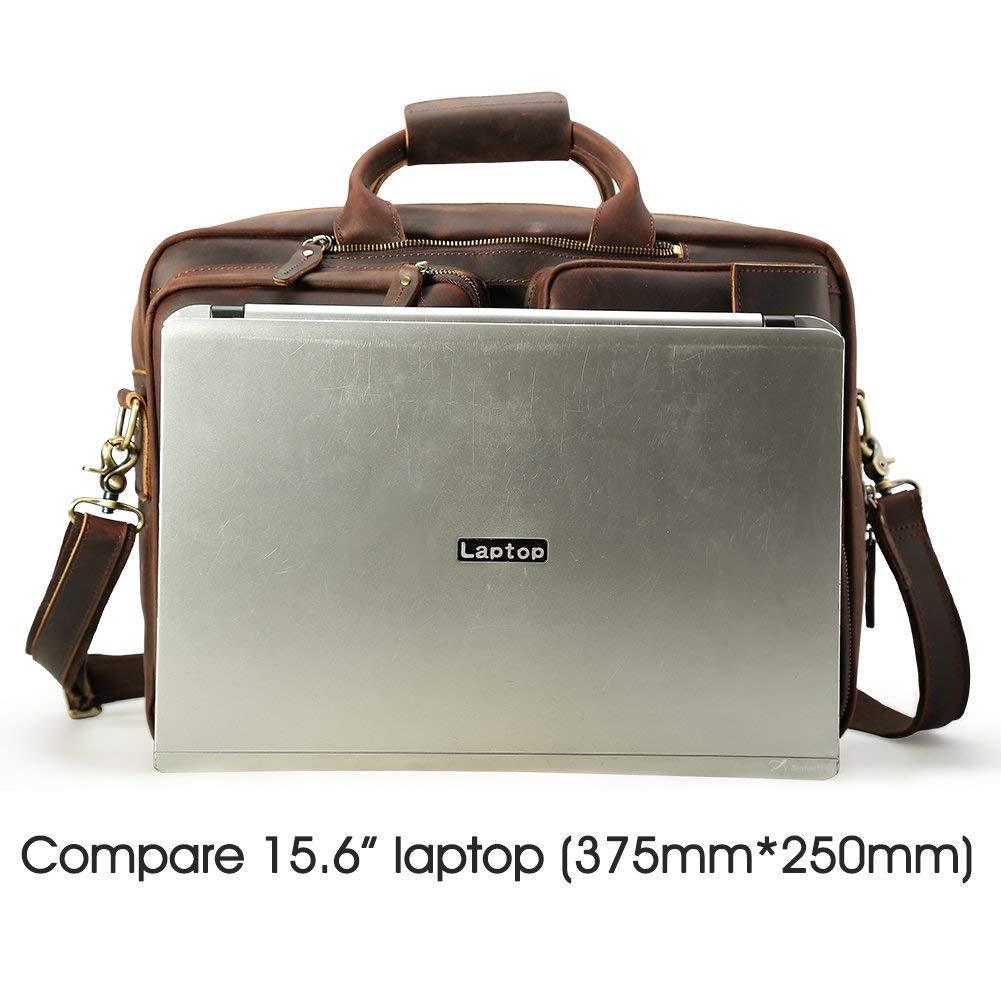 Convertible Leather Backpack Briefcase for 15.6" Laptop